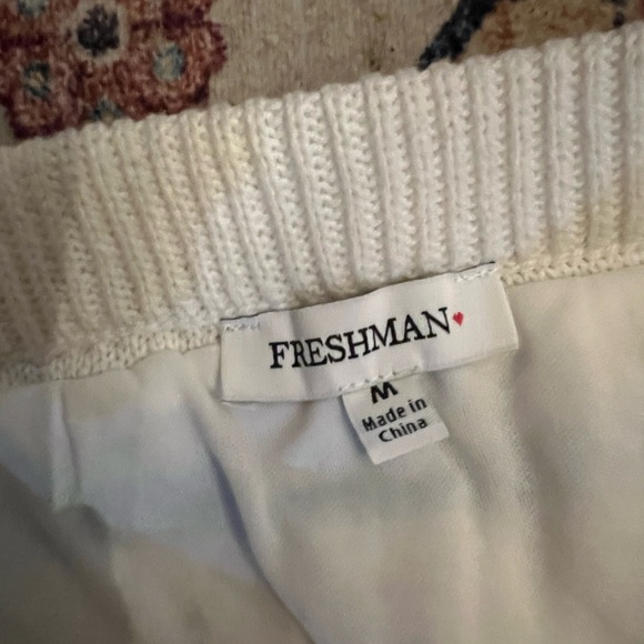 EUC Freshman white & blue stripe sweater & midi skirt set, size medium - Picture 3 of 6